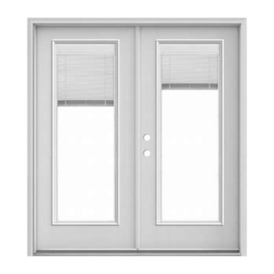 Full-Lite Classic Fiberglass Exterior Prehung Double Doors – Standard – Mini-Blinds – Right Hand Inswing – Commodity doors come in either smooth or textured fiberglass