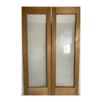 Full-Lite Classic Mahogany Exterior Double Door Slabs – Left or Right Hand Inswing – 48″ x 96″ – Clearance