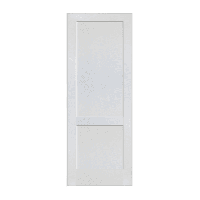 2-Panel Midcentury Modern Prime White Interior Single Door Slab – DLX SH 17