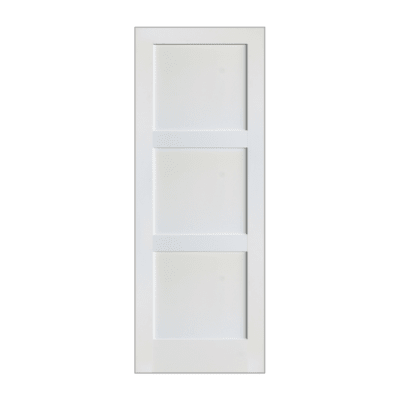 3-Panel Midcentury Modern Prime White Interior Single Door Slab – DLX SH 18