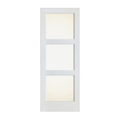 3-Lite Midcentury Modern Prime White Interior Single Door Slab – DLX SH 19