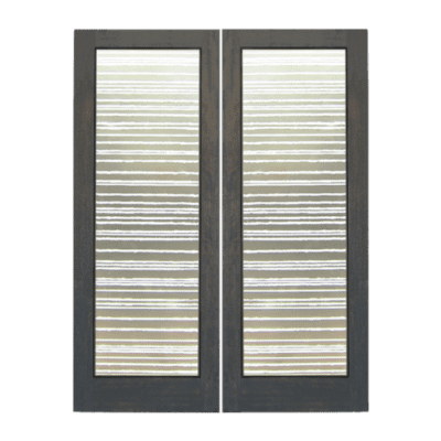 Full-Lite Midcentury Modern Mahogany Exterior Double Door Slabs – FG 13 Clouds