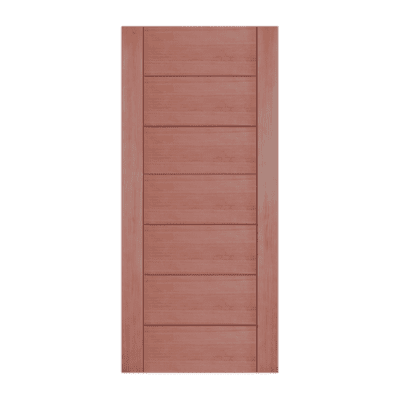 7-Panel Midcentury Modern Mahogany Interior Single Door Slab – MD 15 Mahogany