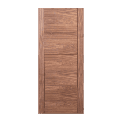 7-Panel Midcentury Modern Walnut Interior Single Door Slab – MD 15 Walnut