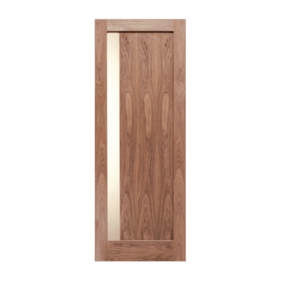 1-Lite Midcentury Modern Walnut Interior Single Door Slab – SH 15 Walnut