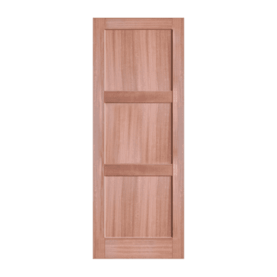3-Panel Midcentury Modern Mahogany Interior Single Door Slab – SH 18 Mahogany