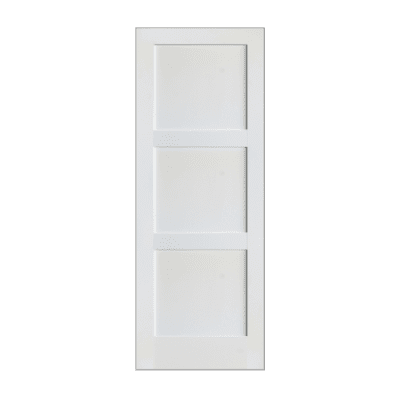 3-Panel Midcentury Modern Prime White Interior Single Door Slab – SH 18 Prime White
