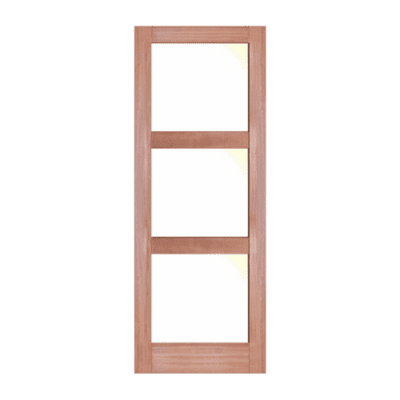 3-Lite Midcentury Modern Mahogany Interior Single Door Slab – SH 19 Mahogany