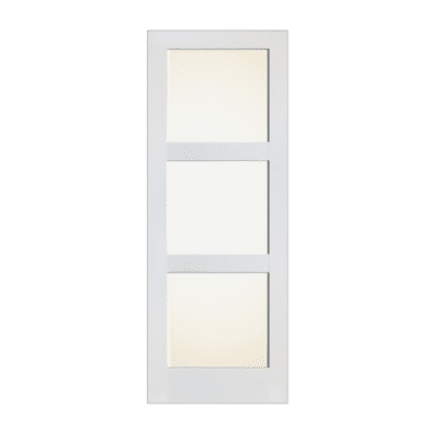 3-Lite Midcentury Modern Prime White Interior Single Door Slab – SH 19 Prime White