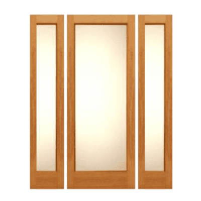 Full-Lite Classic Mahogany Exterior Sidelite Door Slabs – Mah 1/1 White Lami
