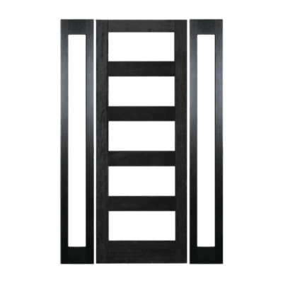 5-Lite Midcentury Modern Mahogany Exterior Sidelite Door Slabs – RB 10 Dual Clear