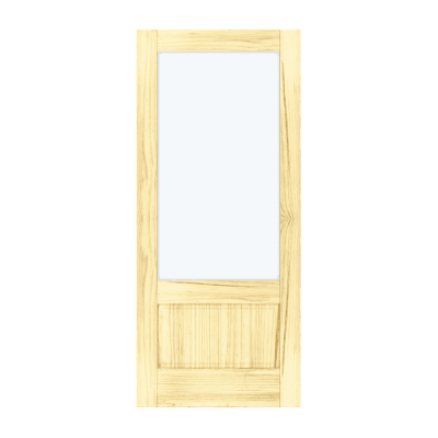 1-Lite over 1-Panel Farmhouse Stain Grade Pine Exterior Single Door Slab – 3/4-Lite