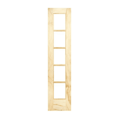 5-Lite Classic Stain Grade Pine Interior Single Door Slab – French Door w/Clear Glass