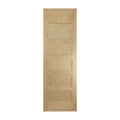 6-Panel Midcentury Modern Stain Grade Pine Interior Single Door Slab – Shaker Style Door