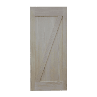 1-Panel Farmhouse Clear Pine Interior Barn Door Slab – Z Brace Style