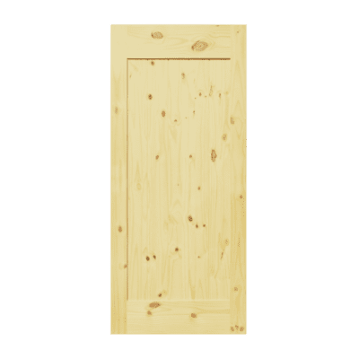 1-Panel Farmhouse Knotty Pine Interior Barn Door Slab – Shaker Style – U-Groove