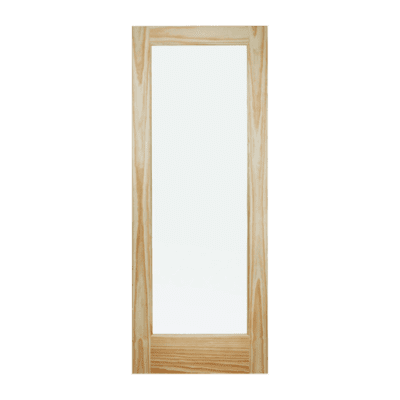 Full-Lite Classic Stain Grade Pine Interior Single Door Slab – French Doors w/ Clear Glass