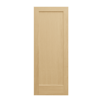 1-Panel Midcentury Modern Stain Grade Pine Interior Single Door Slab – Shaker Style Door