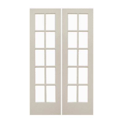10-Lite Classic Primed Pine Interior Double Door Slabs – French Door w/Clear Glass