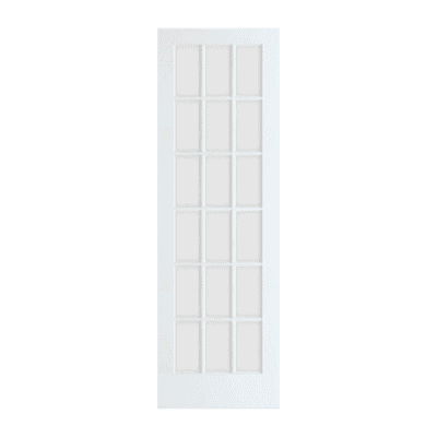 18-Lite Classic Primed Pine Interior Single Door Slab – French Door w/ Clear Glass