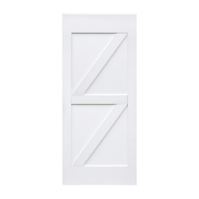 2-Panel Farmhouse Primed Pine Interior Barn Door Slab – Double Z Brace Style