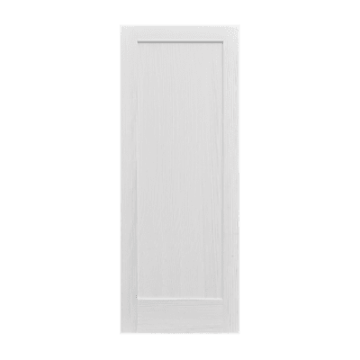 1-Panel Midcentury Modern Primed Pine Interior Single Door Slab – Shaker Style Door