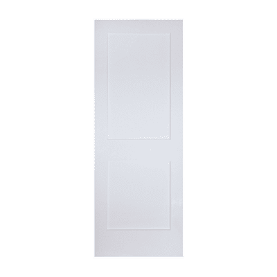 2-Panel Midcentury Modern Primed Pine Interior Single Door Slab – Shaker Style Door
