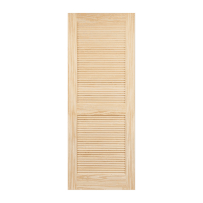 2-Panel Classic Stain Grade Pine Interior Single Door Slab – Standard Louvered Door