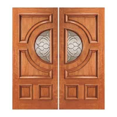 1-Lite Classic Mahogany Exterior Double Door Slabs – Model 670
