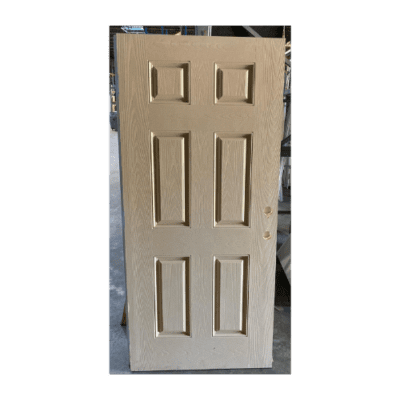6-Panel Classic Fiberglass Exterior Single Door Slab – 36″ x 80″ – Clearance