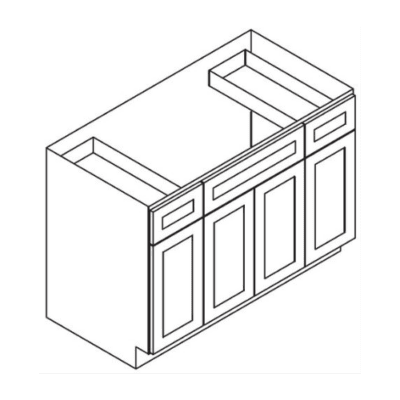 Matrix Gramercy White (GW) – 2 Drawers 4 Doors Vanity Sink Base Cabinet