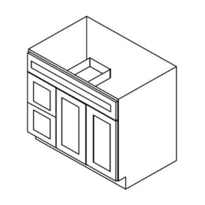 Matrix Gramercy White (GW) – 2 Left Drawers 2 Door Vanity Sink Base Cabinet