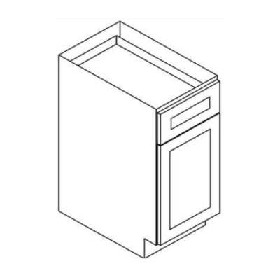 Builder Grade White Shaker – Base 1 Door 1 Drawer Cabinet