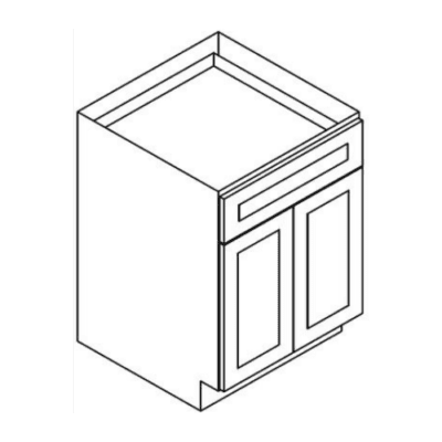 Builder Grade White Shaker – Base 2 Door 1 Drawer Cabinet