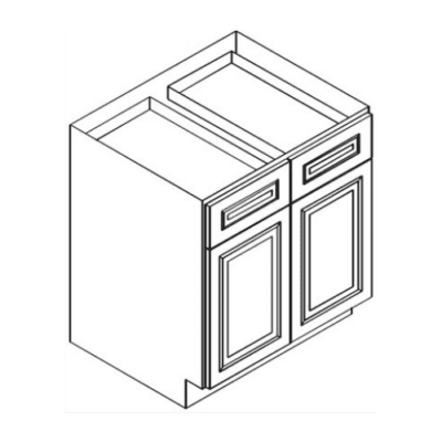 Builder Grade White Shaker – Base 2 Door 2 Drawers Cabinet