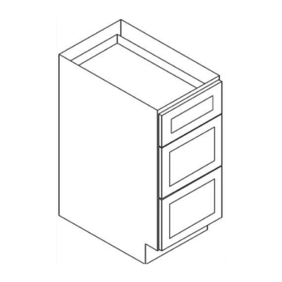 Builder Grade White Shaker – Drawer Base 3 Drawers Cabinet