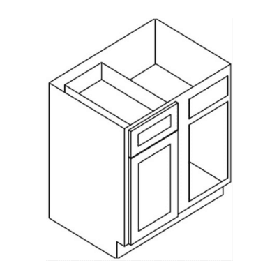 Builder Grade White Shaker – Base Blind Corner Cabinet w/ 12″ Door