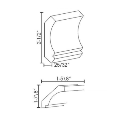 Builder Grade White Shaker – Crown Molding