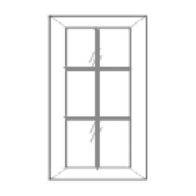Matrix Gramercy White (GW) – Mullion Glass Door for 24″ Wall Cabinet