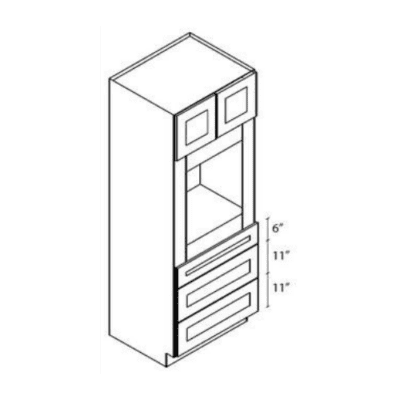 Matrix Ice Shaker White (AW) – 2 Door 3 Drawer Oven Cabinet