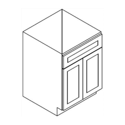 Builder Grade White Shaker – Sink Base 2 Door 1 Header Cabinet