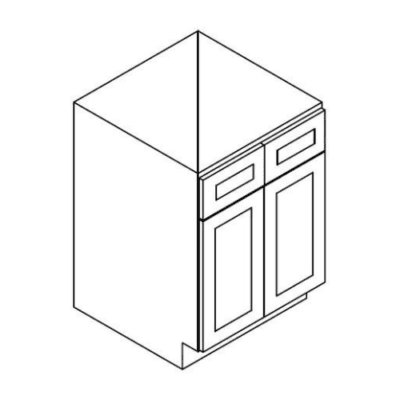 Builder Grade White Shaker – Sink Base 2 Door 2 Headers Cabinet
