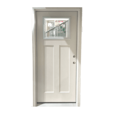 1-Lite Fiberglass Craftsman Exterior Prehung Single Door – Left Hand Inswing