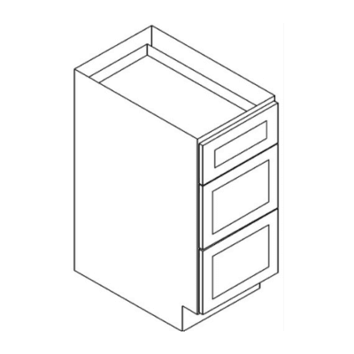 Builder Grade White Shaker – Vanity 3 Drawer Base