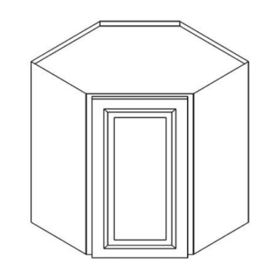 Matrix Gramercy White (GW) – 1 Door Diagonal Corner Wall Cabinet 15″ Depth